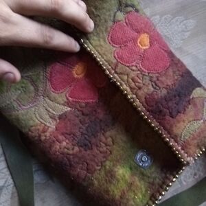 Floral Embroidered Wool Bag